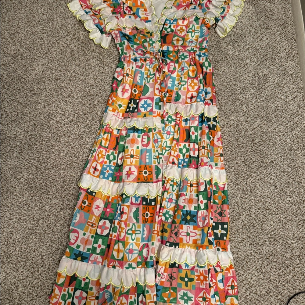 Colorful Geometric Patterned Dress - Picture 2 of 2